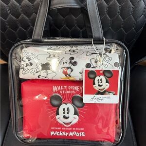 Primark Mickey Mouse Cosmetic Bag Set - Red and White